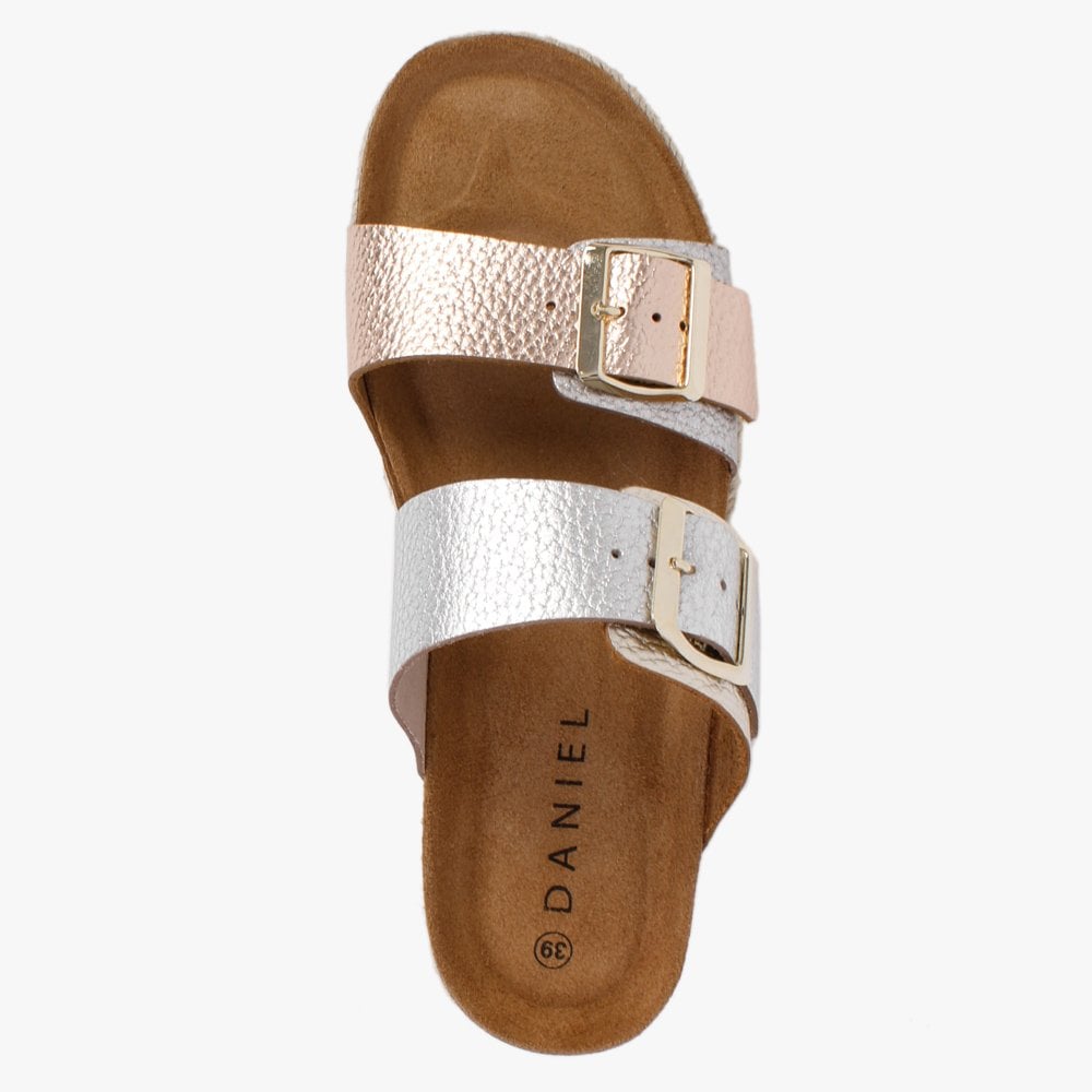 Irkan Gold Metallic Leather Espadrille Mules