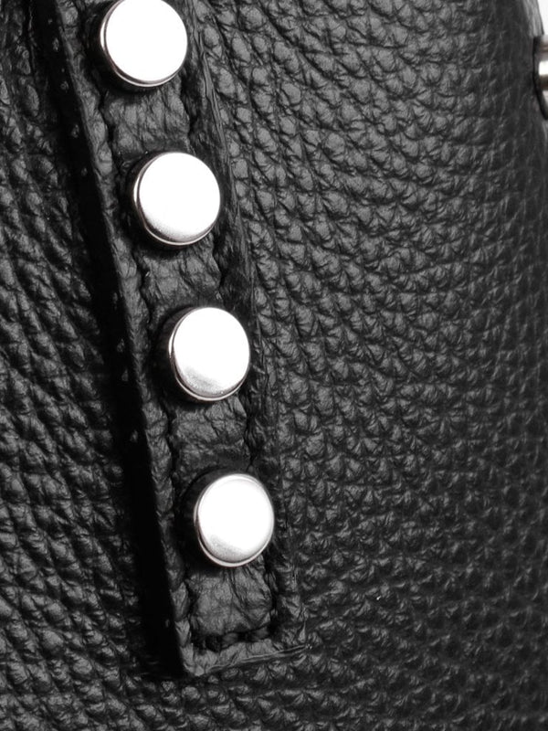 Dimooch Black Tumbled Leather Studded Tote Bag