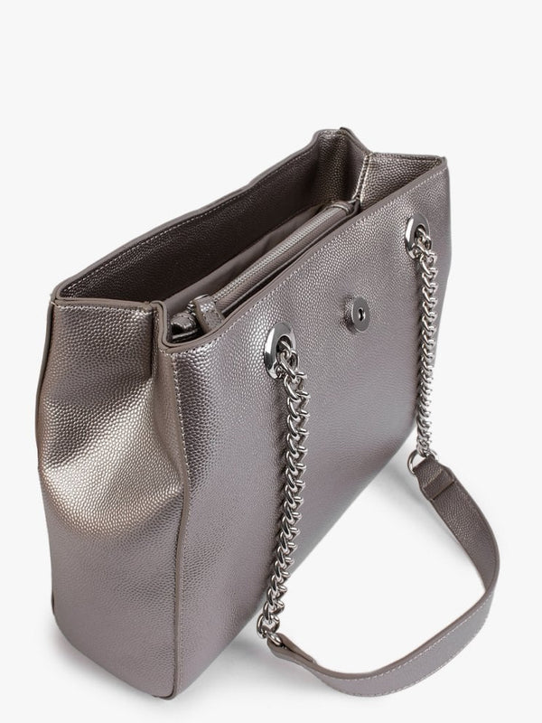 Divina Grigio Met Pebbled Tote Bag