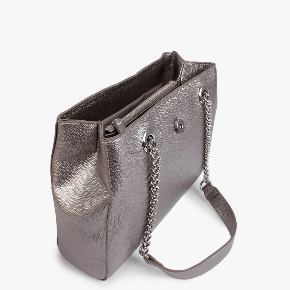 Divina Grigio Met Pebbled Tote Bag