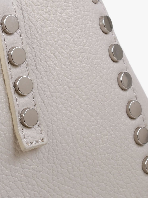 Dimooch Beige Tumbled Leather Studded Tote Bag