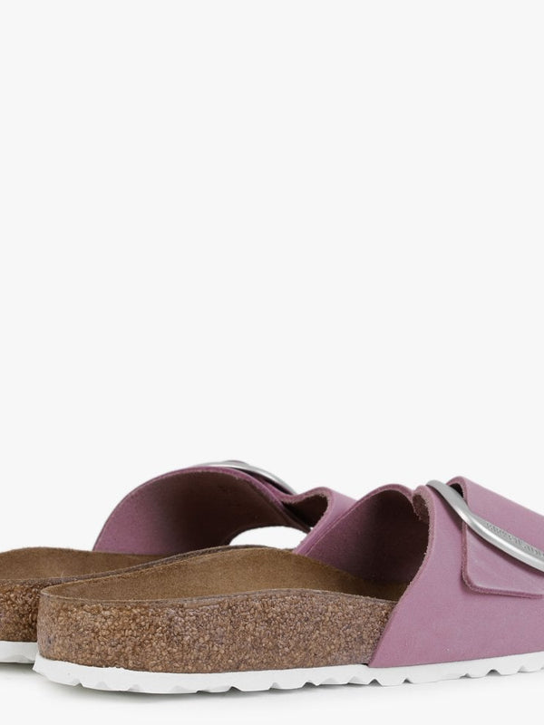 Madrid Big Buckle Orchid Nubuck Leather Mules