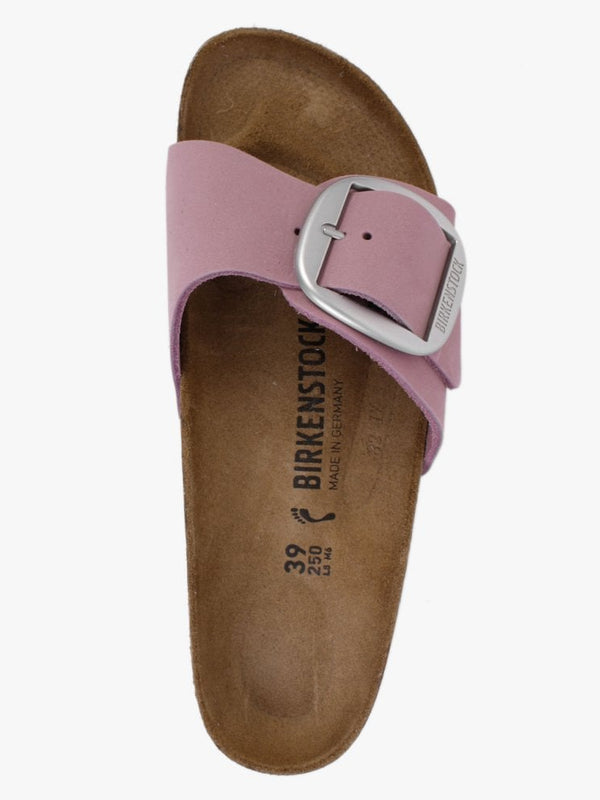 Madrid Big Buckle Orchid Nubuck Leather Mules