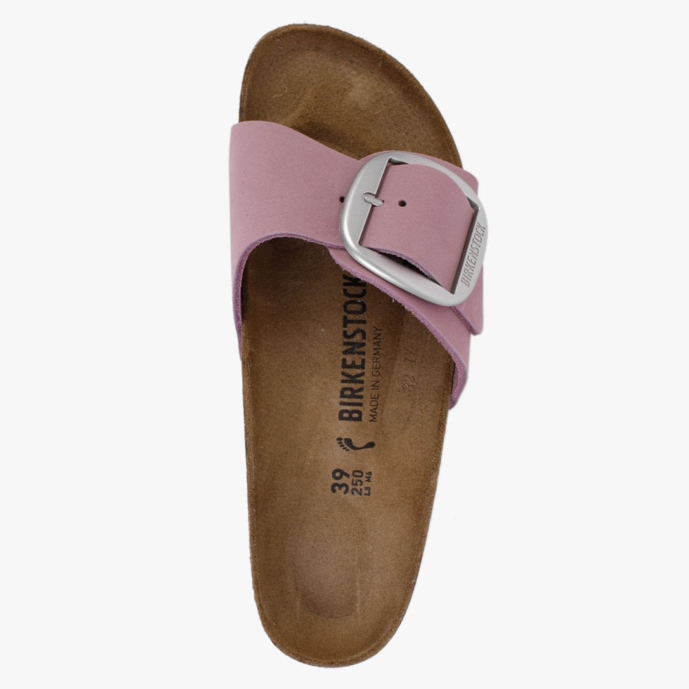 Madrid Big Buckle Orchid Nubuck Leather Mules