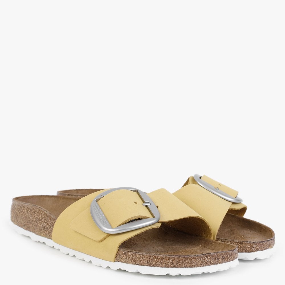 Madrid Big Buckle Popcorn Nubuck Leather Mules