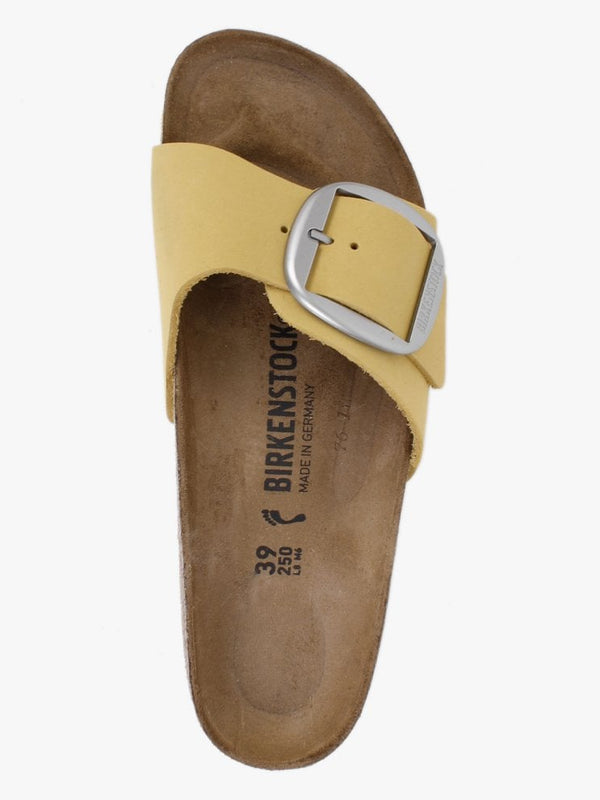 Madrid Big Buckle Popcorn Nubuck Leather Mules