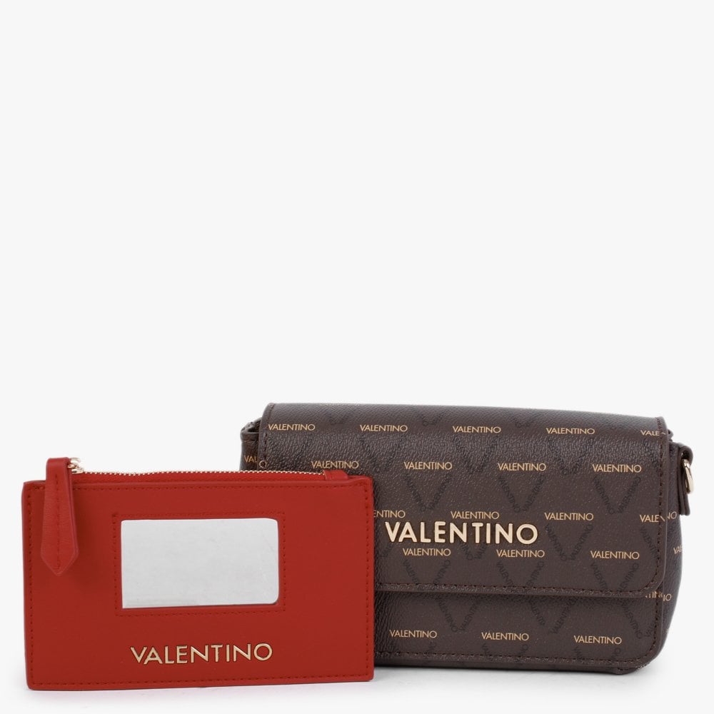 Small Champagne Brown Repeat Logo Satchel Bag