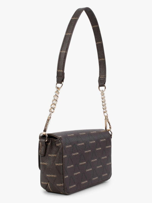 Small Champagne Brown Repeat Logo Satchel Bag