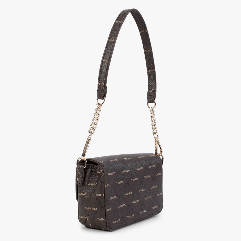 Small Champagne Brown Repeat Logo Satchel Bag