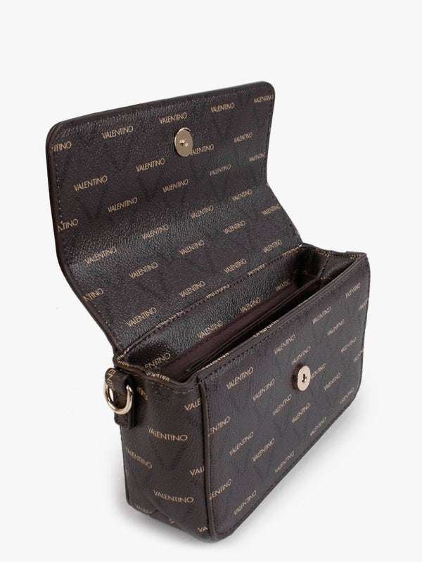 Small Champagne Brown Repeat Logo Satchel Bag