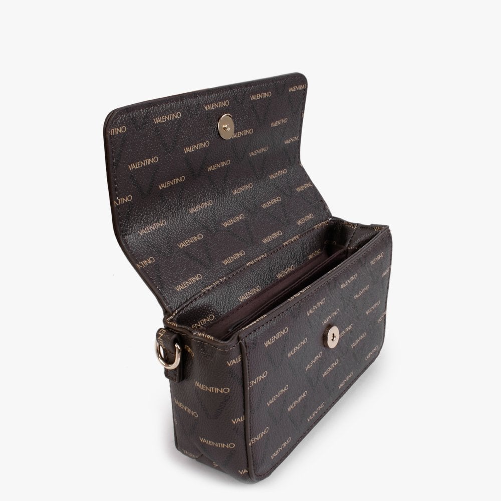 Small Champagne Brown Repeat Logo Satchel Bag