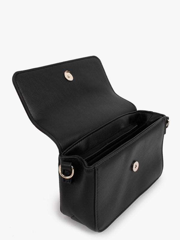 Small Champagne Black Satchel Bag
