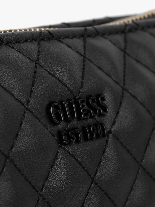 Rue Rose Black Quilted Double Pouch Cross-Body Bag