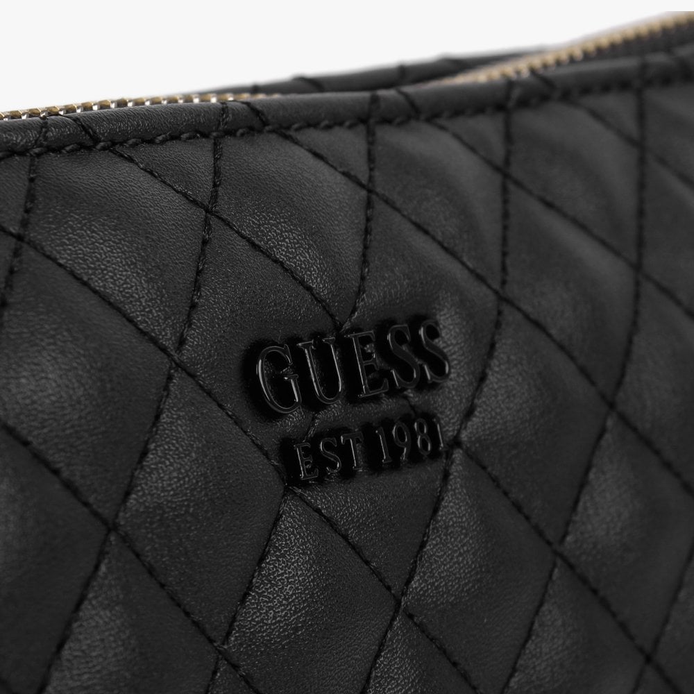 Rue Rose Black Quilted Double Pouch Cross-Body Bag