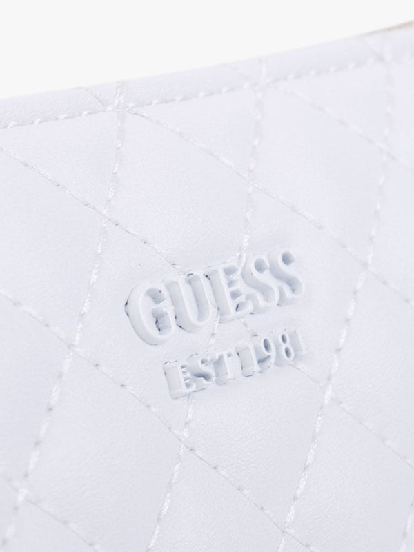 Rue Rose White Quilted Double Pouch Cross-Body Bag