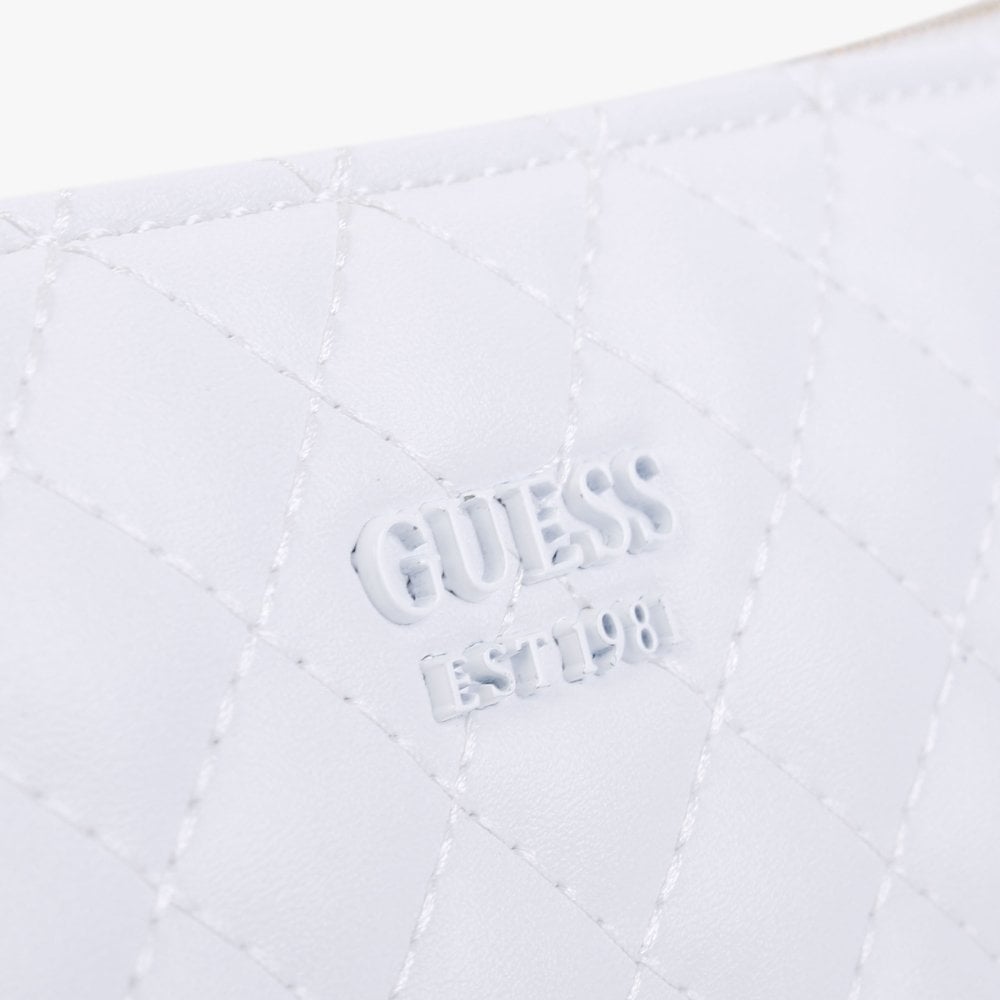Rue Rose White Quilted Double Pouch Cross-Body Bag