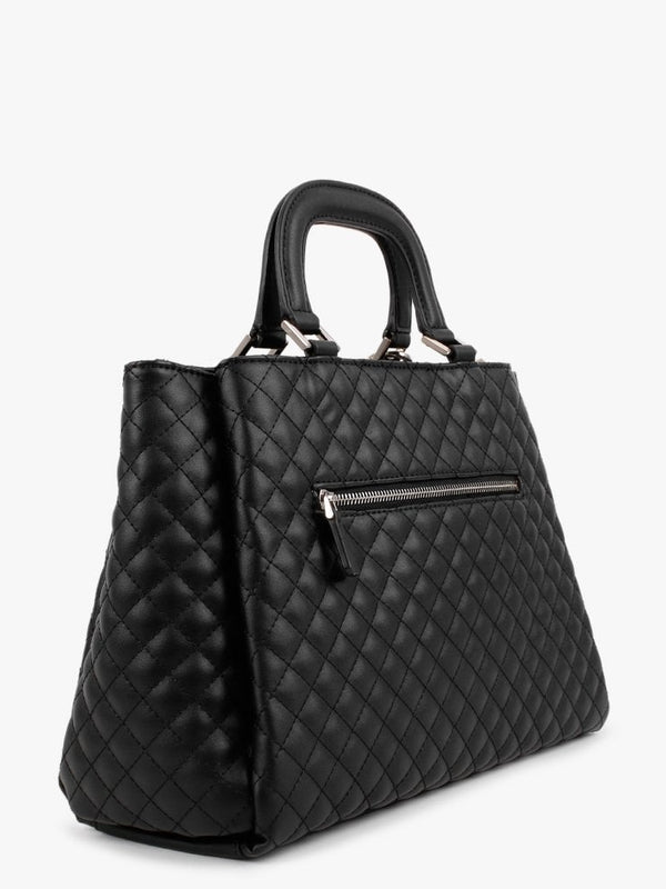 Rue Rose Girlfriend Black Quilted Satchel Bag