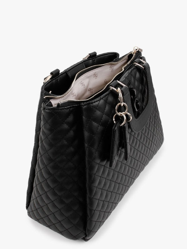 Rue Rose Girlfriend Black Quilted Satchel Bag