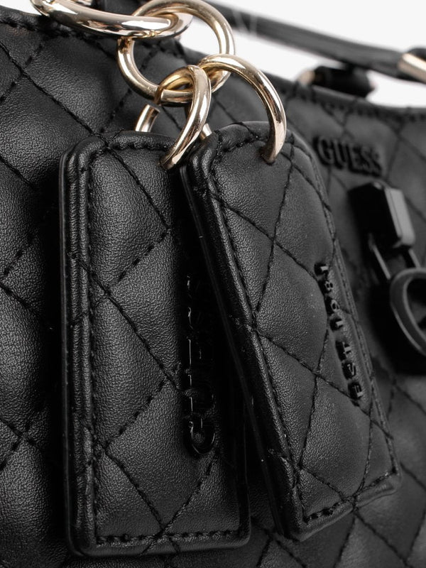 Rue Rose Girlfriend Black Quilted Satchel Bag