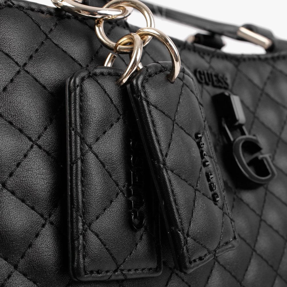 Rue Rose Girlfriend Black Quilted Satchel Bag