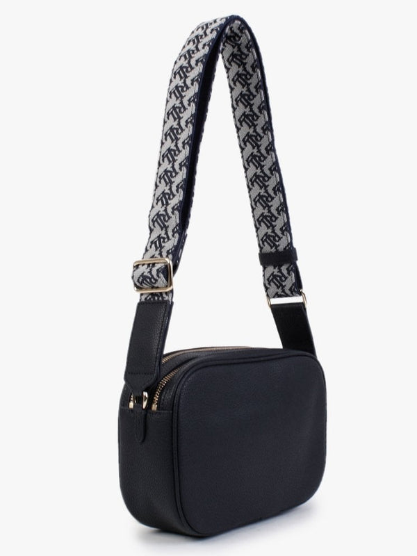 Carrie 24 Navy Leather Cross-Body Bag