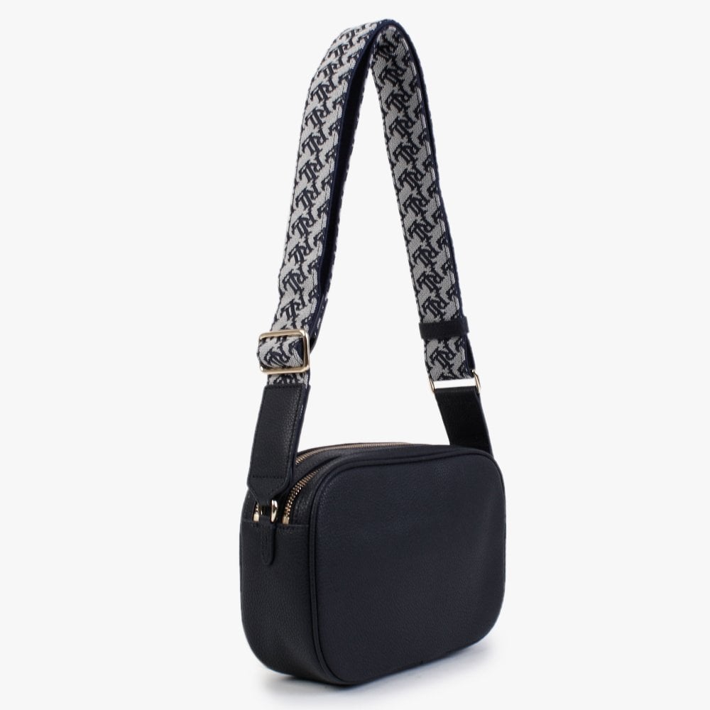 Carrie 24 Navy Leather Cross-Body Bag