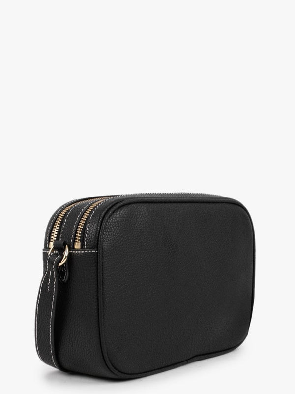 Carrie 24 Black Leather Cross-Body Bag