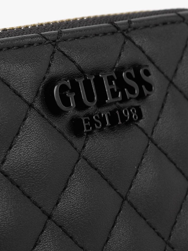 Small Rue Rose Black Zip Around Wallet