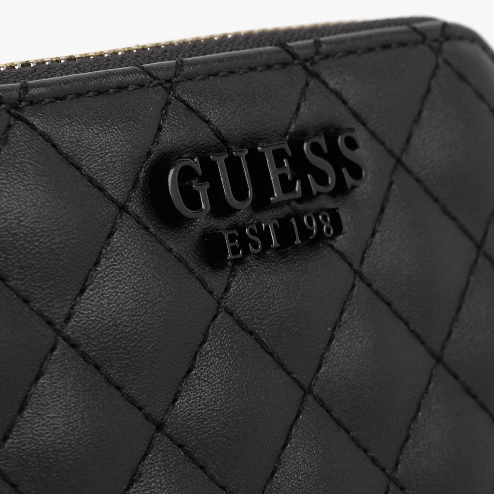 Small Rue Rose Black Zip Around Wallet