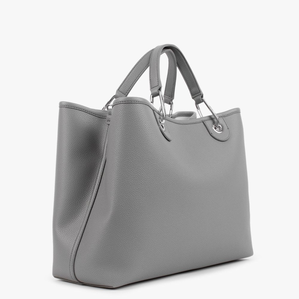 Grey & Cloud Pebbled Shopper With Pouch