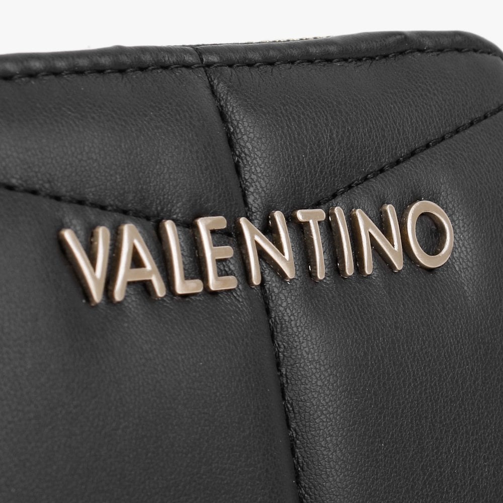 Bamboo Black Quilted Zip Around Wallet