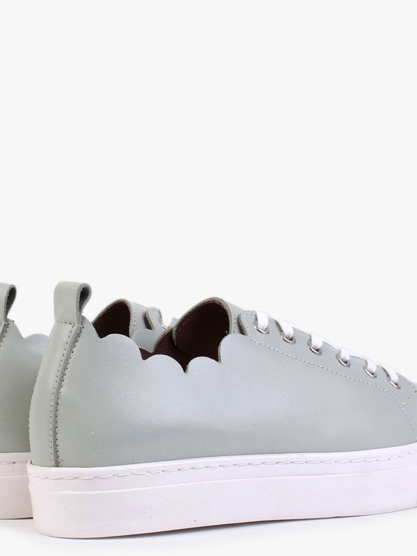 Scallop Green Leather Trainers
