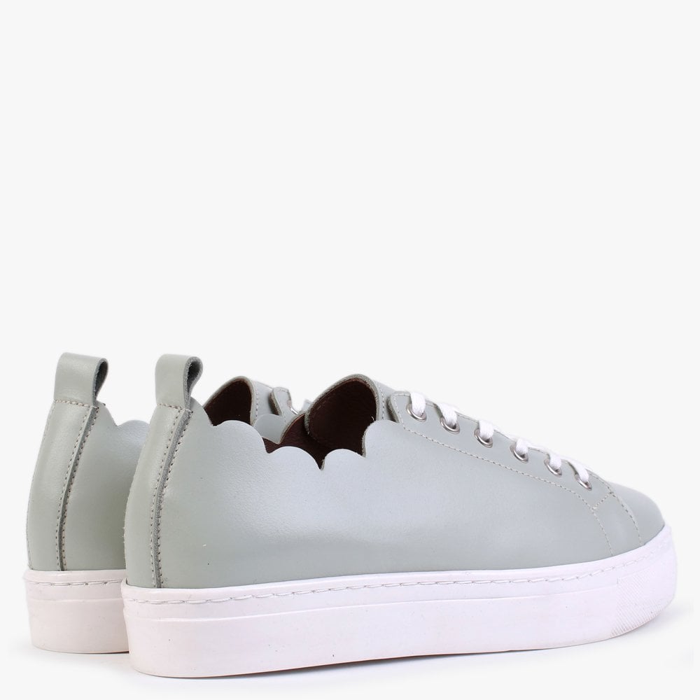 Scallop Green Leather Trainers
