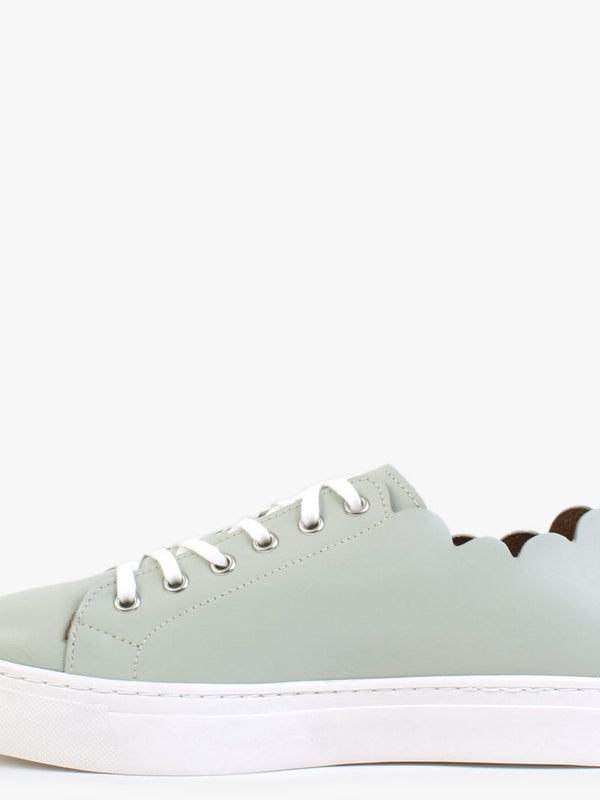 Scallop Green Leather Trainers