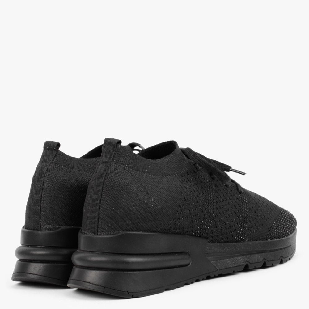 Bucky Black Sparkle Knitted Trainers