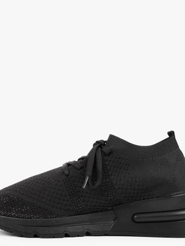 Bucky Black Sparkle Knitted Trainers