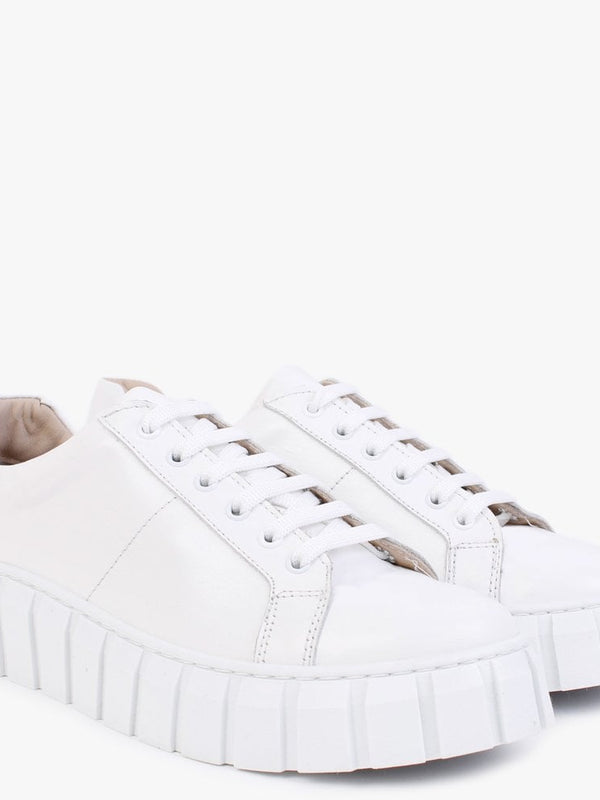 Boppy White Leather Chunky Trainers