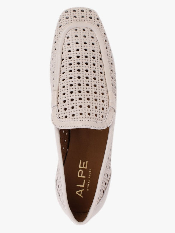 Teff Beige Leather Woven Loafers