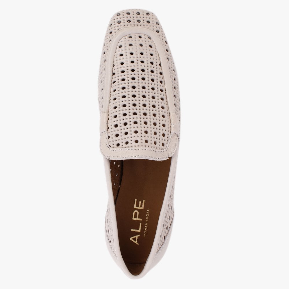 Teff Beige Leather Woven Loafers