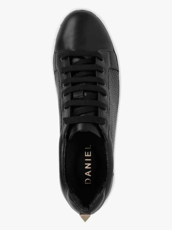 Puddy Black Leather Studded Trainers