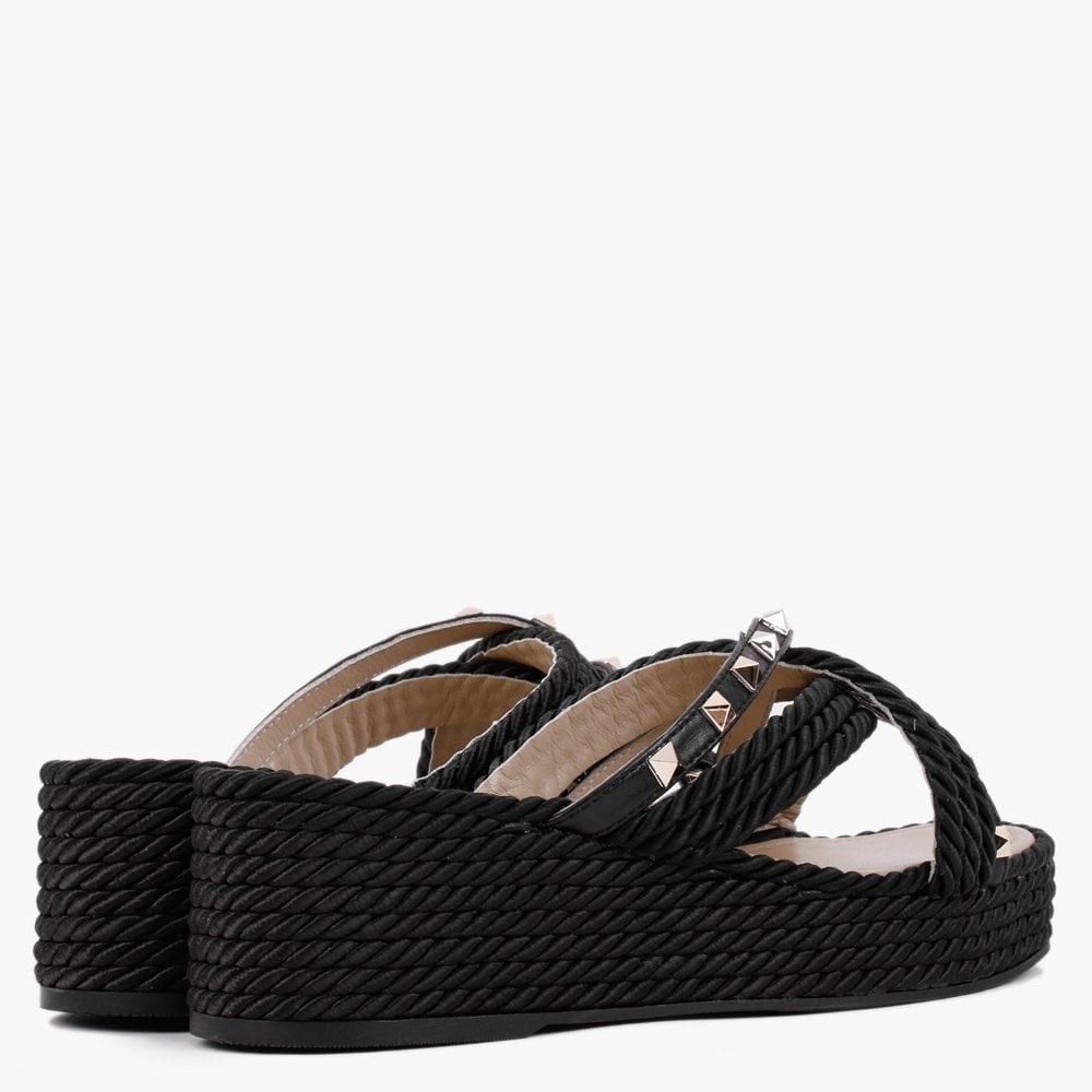 Pope Black Rope Slab Wedge Mules