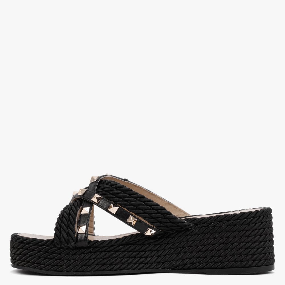 Pope Black Rope Slab Wedge Mules