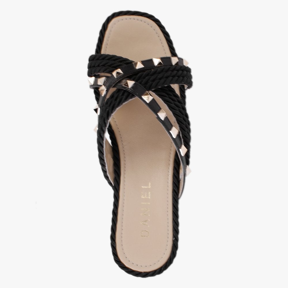 Pope Black Rope Slab Wedge Mules