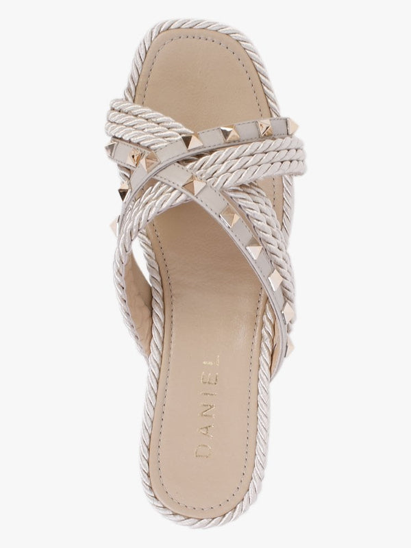 Pope Beige Rope Slab Wedge Mules
