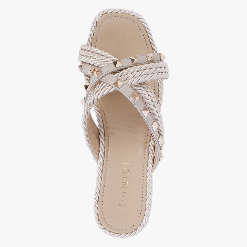 Pope Beige Rope Slab Wedge Mules