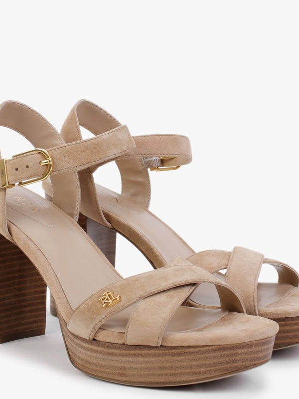 Fenton Buff Suede Platform Heeled Sandals