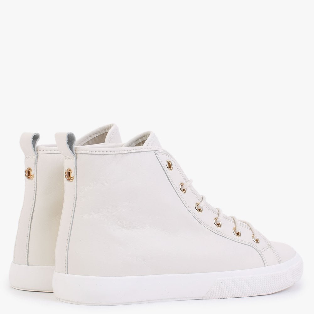 Jinger Cream Leather High Top Trainers