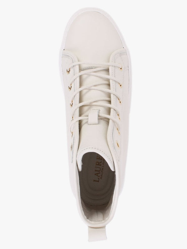 Jinger Cream Leather High Top Trainers