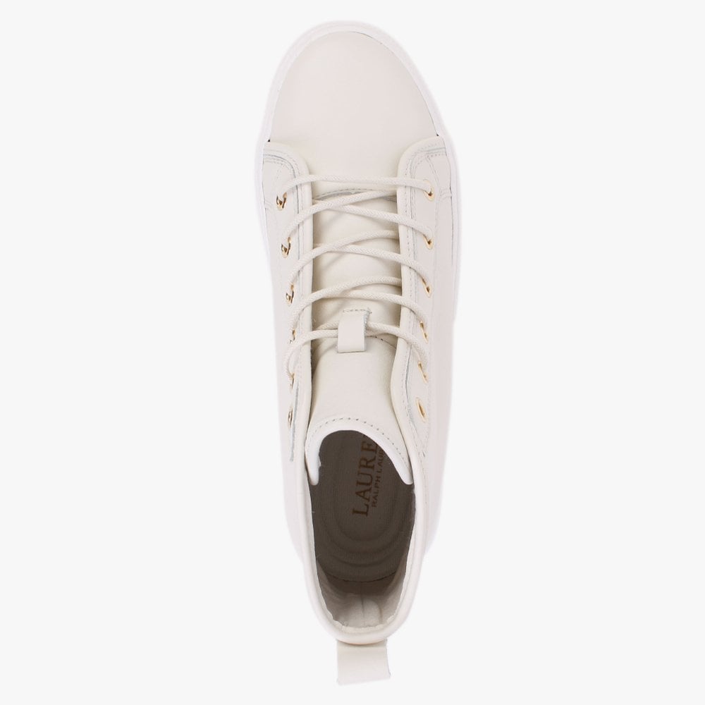Jinger Cream Leather High Top Trainers