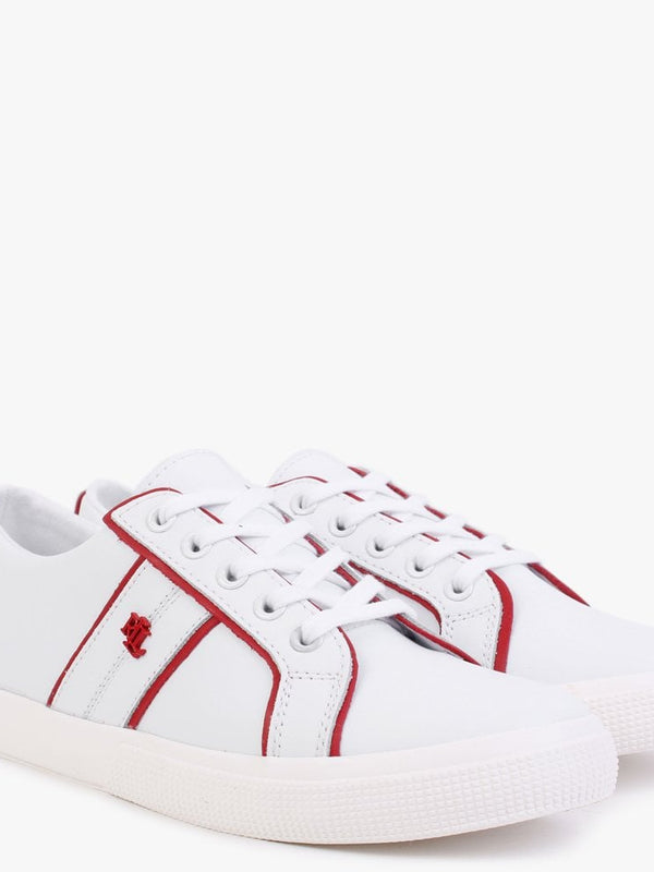 Janson II White Leather Red Trim Trainers